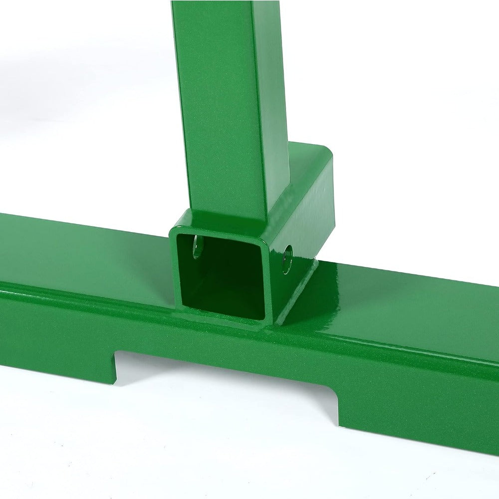 Trailer Pallet Fork Frame Attachment Compatible with 200 300 400 500 Series Loaders Skid Steer Hitch Rated 3000 LB Recciver Alloy Steel Green