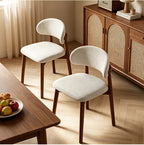 Medieval Modern Style Dining Chair Set (2pcs/4pcs Set) with Curved Backrest, Ergonomic Cushioned Chair Surface, Natural Wooden Legs with Adjustable Anti Slip Foot Pads, Sturdy Frame, Suitable for Kitchens, Restaurants, Cafes, And Dining Rooms
