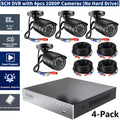 4pcs 8CH 5MP Lite H.265+ Wired Security Camera System - AI Human Vehicle Detection, 4 X 1080P Surveillance Cameras with 60ft BNC Cables, Email Alert with Snapshots (No Hard Drive)