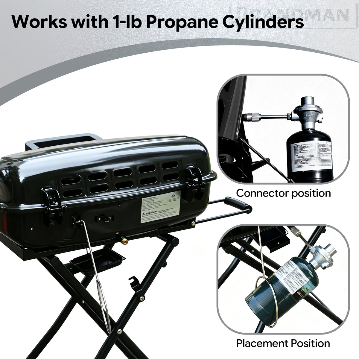 Portable 2-Burner Camping Propane Gas Grill, Enameled Foldable BBQ with Griddle for Outdoor Cooking, Green