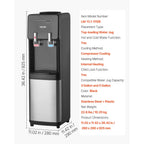 VEVOR Top Loading Water Cooler Dispenser for 3 or 5 Gallons Jugs Stainless Steel