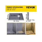 VEVOR Shower Curb Kit with 38 x 60-Inch Sloped Tray for Bathroom Floor and Wall Installation