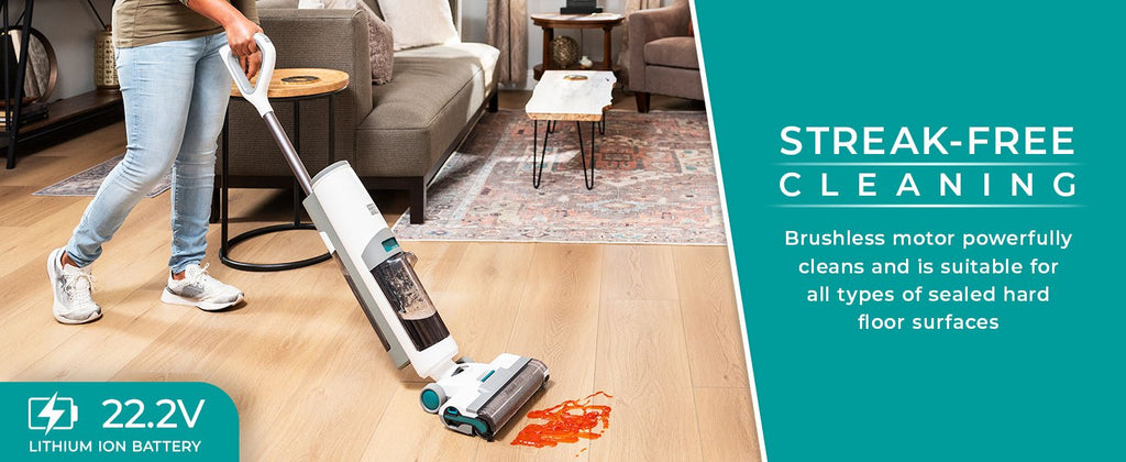[3-in-1 Self-Cleaning Mop] Kenmore AquaLite 3-in-1 Cordless Wet Vacuum 8kPa Hard Floor Cleaner with Automatic Air-Drying, 35mins Runtime & One Edge Self-Cleaning Mop 0.8L Capacity for Multi-Surface And Messes, White