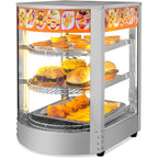 5-Tier Food Warmer Pizza Warmer Countertop, Food Warmer Display Pretzel Warmer with LED Lighting Removable Shelves Glass Door, Pastry Display Case for Buffet Restaurant Cafe, 110V 800W