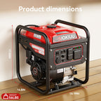 4000W Inverter Generator 208CC , 3200W Rated, Ultra Quiet, CO Alarm, 120V/60Hz 12V DC Output, Great For RV, Camping, Backyard, Outdoor Working & Home Backup Power, Without Battery