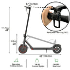 Lightweight Quick Foldable Electric Scooter for Adults, 350W Motor, 8.5 Inch Solid Anti-Slip Tires, APP & LCD Dashboard Control, Dual Brakes Safety Bell, Up to 265LBS Load, Long Range Commuter E-Scooter, Durable Aluminum Alloy Body