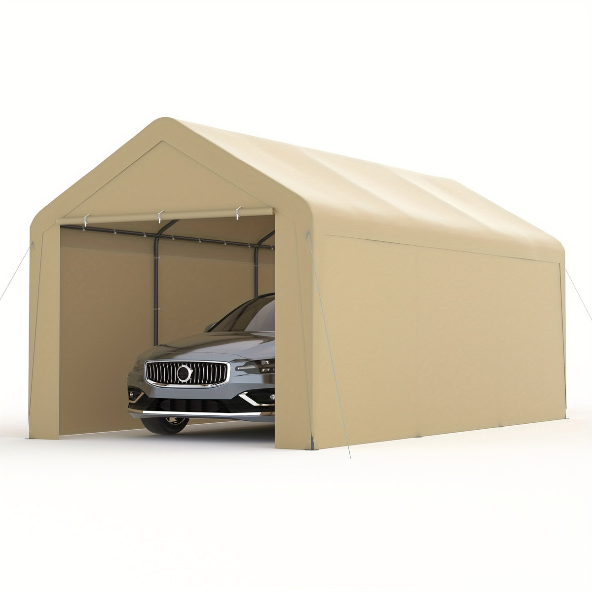 Carport 10X20 Ft Canopy Steel Canopy Storage Shed, Portable Garage Party Tent, Portable Garage with Removable Sidewalls And Doors All-Season Tarp for Carport, Parties, Weddings