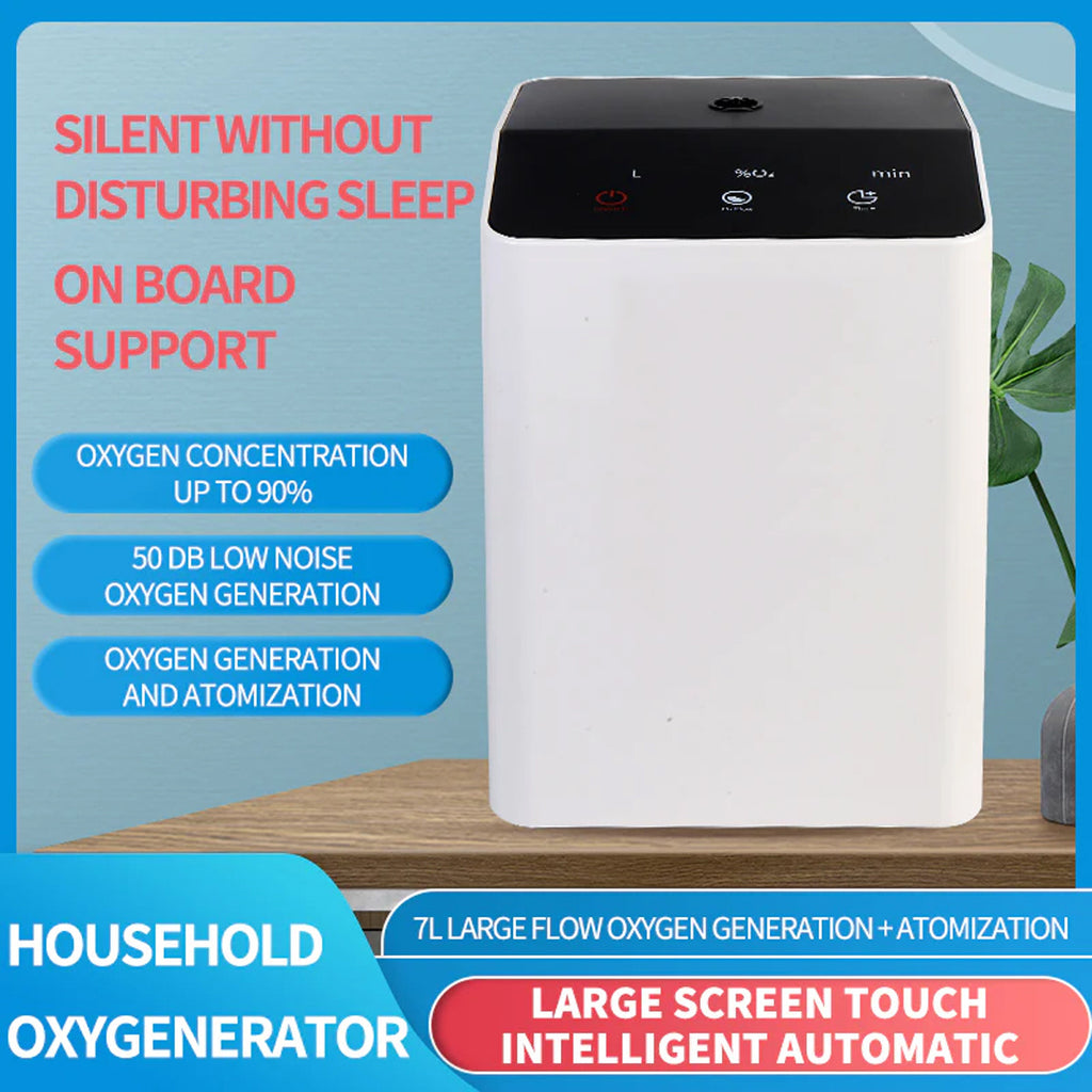 Oxygen Generator, Portable Oxygen Concentrator for Home/Travel, 1-7L Adjustable Portable Oxygen Machine 93% with Accessoires,Low Noise for Emergency