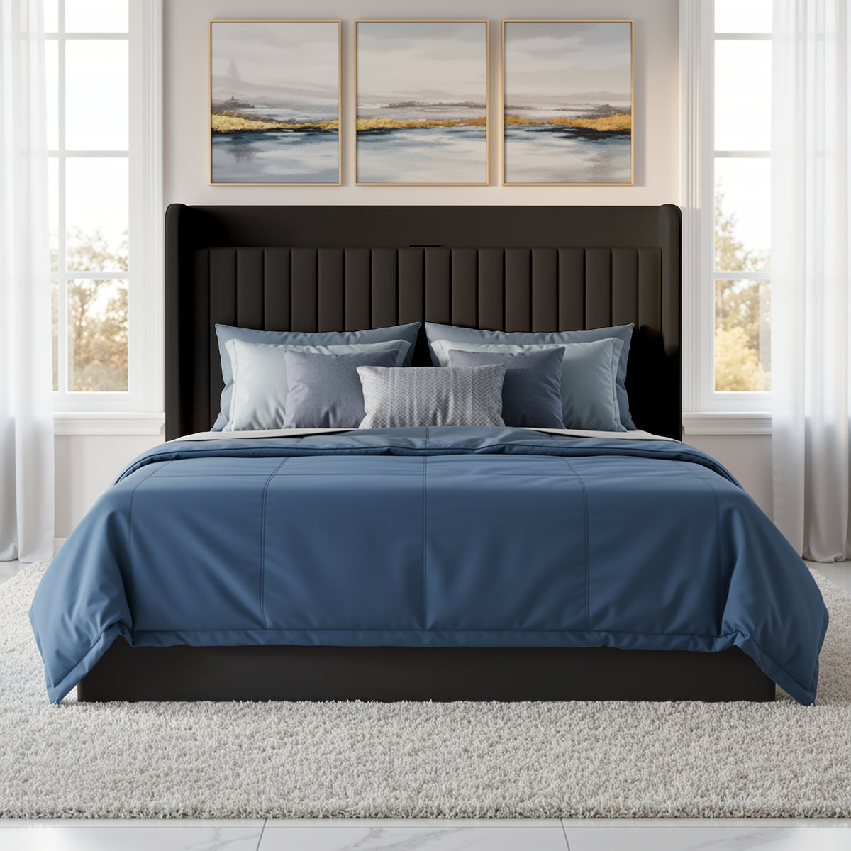 WEEWAY Lift Up Storage Bed Frame, Velvet Vertical Channel Headboard, Charging Station, Hydraulic Support, Noise-Free Wooden Slats, No Box Spring Needed, Bedroom Furniture, Masterroom, Guestroom, White, Black, Cream, Grey, Free Shipping