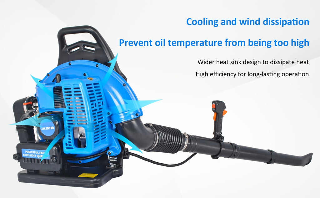 72CC Gas Leaf Blower, 3.6HP 2 Stroke Backpack Gas Blower, 665CFM High-Velocity Airflow, Grass Lawn Blower Air Cooling Gasoline Backpack Grass Blower, Snow Blower for Efficient Lawn & Debris Clearing