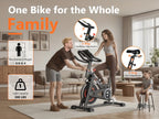 CRYSTAL FIT Indoor Exercise Bike, Cycling Bike Plus Magnetic Resistance/Brake Pad Stationary Bike with Tablet Holder LCD Monitor 300lbs Weight Capacity &Upgraded Comfortable Seat Cushion