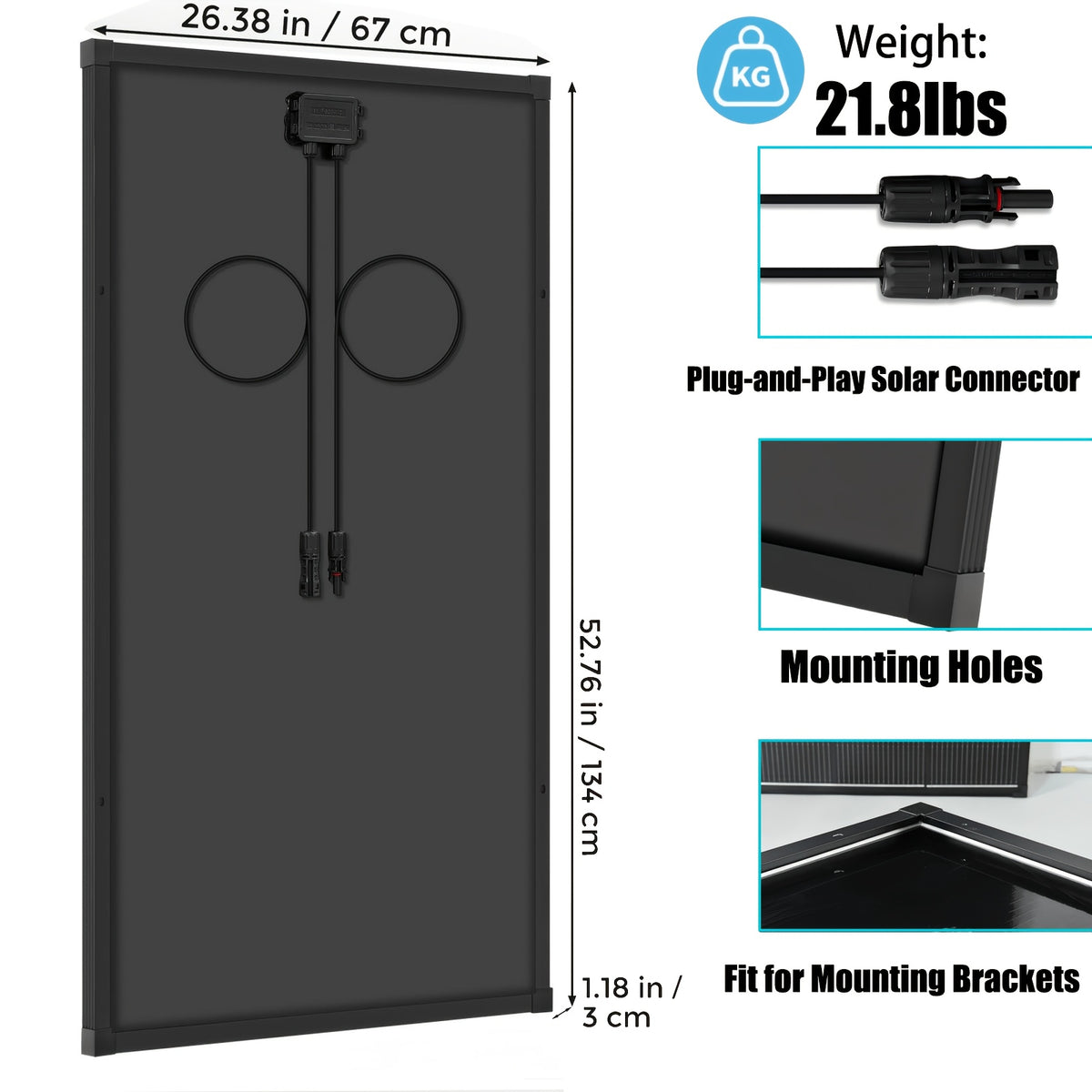 400W Solar Panel Suitable for RV, Boat, Off-Grid System - 18BB N-Type Monocrystalline Panel with MC4 Connectors, 12V/24V Voltage, Battery-Compatible for Home, Trailer, Marine, Rooftop Installation
