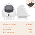 Aoxun Automatic Self-Cleaning Cat Litter Box for Multiple Cats - Large Robot-Style Litter Box with Smart Sensor, Open-Top Design & 360° Safety Protection, Odor-Free Auto Scooper for Indoor Cats, Without Battery