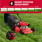 Self Propelled Gas Lawn Mower 21In. 170Cc, Gas Engine 3-In-1 Mulch, Bag, Side Discharge, 6-Position Height Adjustment, Lawn Mower, Self Propelled Lawn Mower, Lawn Care Equipment, Yard Maintenance, Adjustable Height Mower, Versatile Discharge