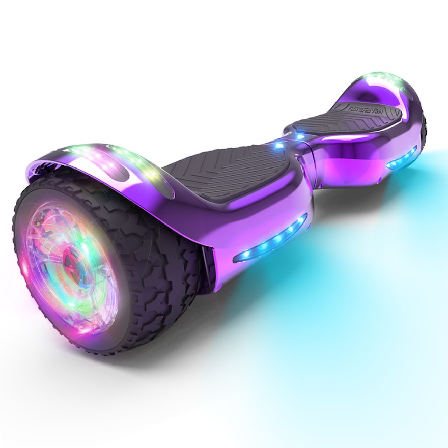 6.5-Inch Hoverboard with 10-Mile Range and 7 MPH Top Speed, Self-Balancing Electric Scooter with Dual Motors, Portable Design and Smooth Riding Performance. The compact 6.5-inch wheels provide responsive handling and easy control, while the rechargeable b