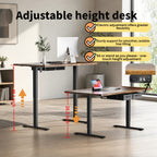 Electric Standing Desk with Dual Drawers and Built-In Power Panel for Home Offices and Gaming Setups