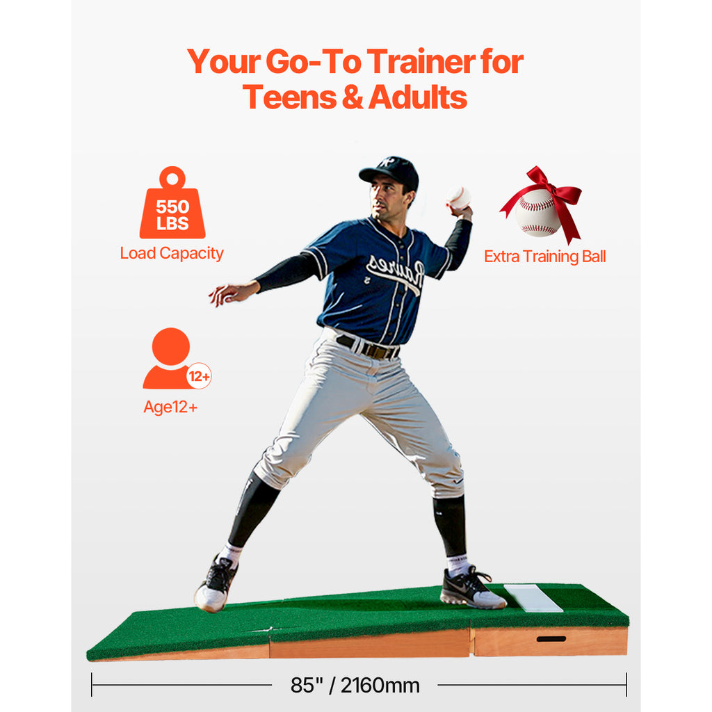 VEVOR Pitching Mound Portable Pitcher Mound Baseball Softball Training, 1.5-2m/2-2.5m, 2+1 style/Wheeled style/T-shaped style