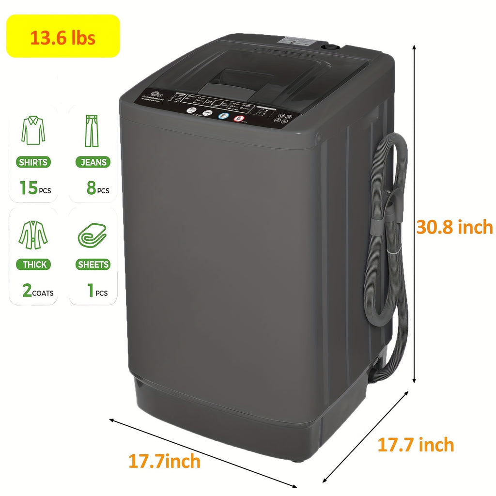 HOMDOX Top-Opening Portable Washing Machine & Air Dryer Combo - 17.9LBS/13.6LBS Capacity, Energy-Efficient, Smart Mechanical Control, 120V Plug, Compact Design for Small Spaces, Laundry Room Additions, Modern Laundry Appliance, Durable Construction