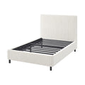 Platform Bed Frame with Upholstered Corduroy Headboard, Fully Padded 3.5" Thick Gap-Free Design, Heavy Duty Metal Slats, No Box Spring Required