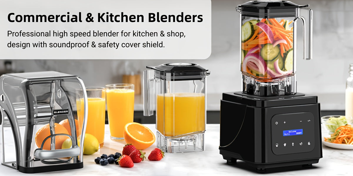 Professional Silent Blender | 61Oz Intelligent Blender | Kitchen Blender with Noise Isolation | 5 Automatic Settings | 1.8L Durable Safe Container | Triple Noise Dampening | Detachable Splash Shield | Continuous Heavy-Duty Operation