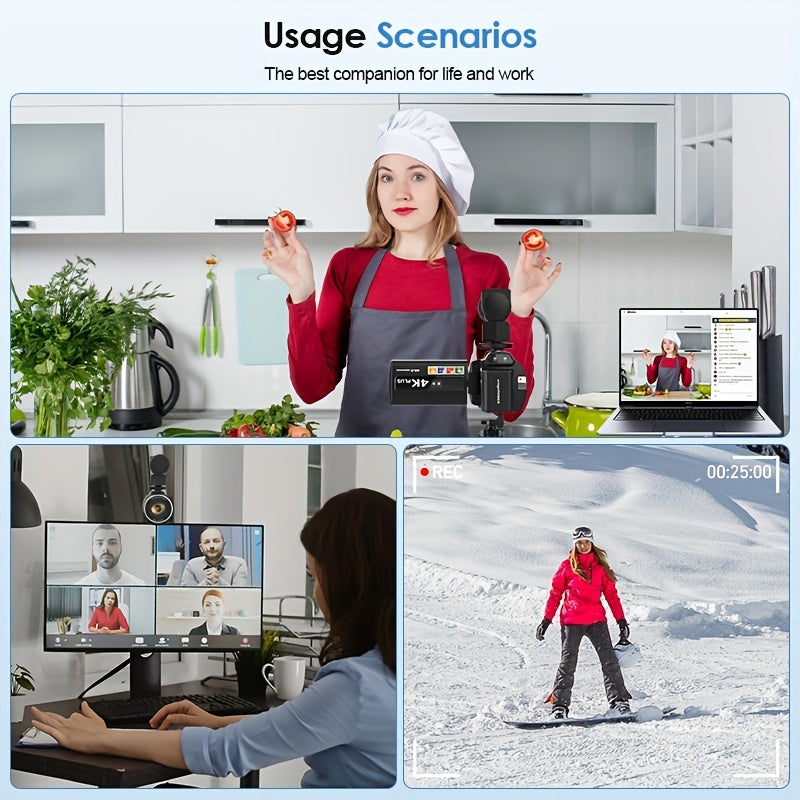 NEW 4K 60FPS HD Camcorder, Support External Microphone, WIFI Transmission And HD Output, Six-axis Anti-shake, Remote Control Operation, Accurate Autofocus, 3.0-inch Capacitive Touch Screen That Can Be Rotated By 270 Degrees, 80-degree Angle