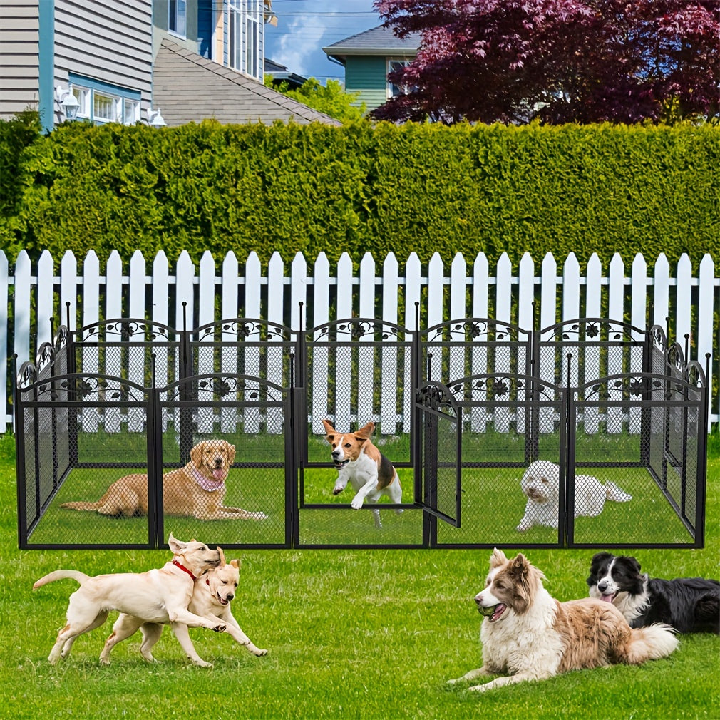 Large Dog Pet Playpen Cage Heavy Duty Metal Enclosure Fence with Waterproof Pad