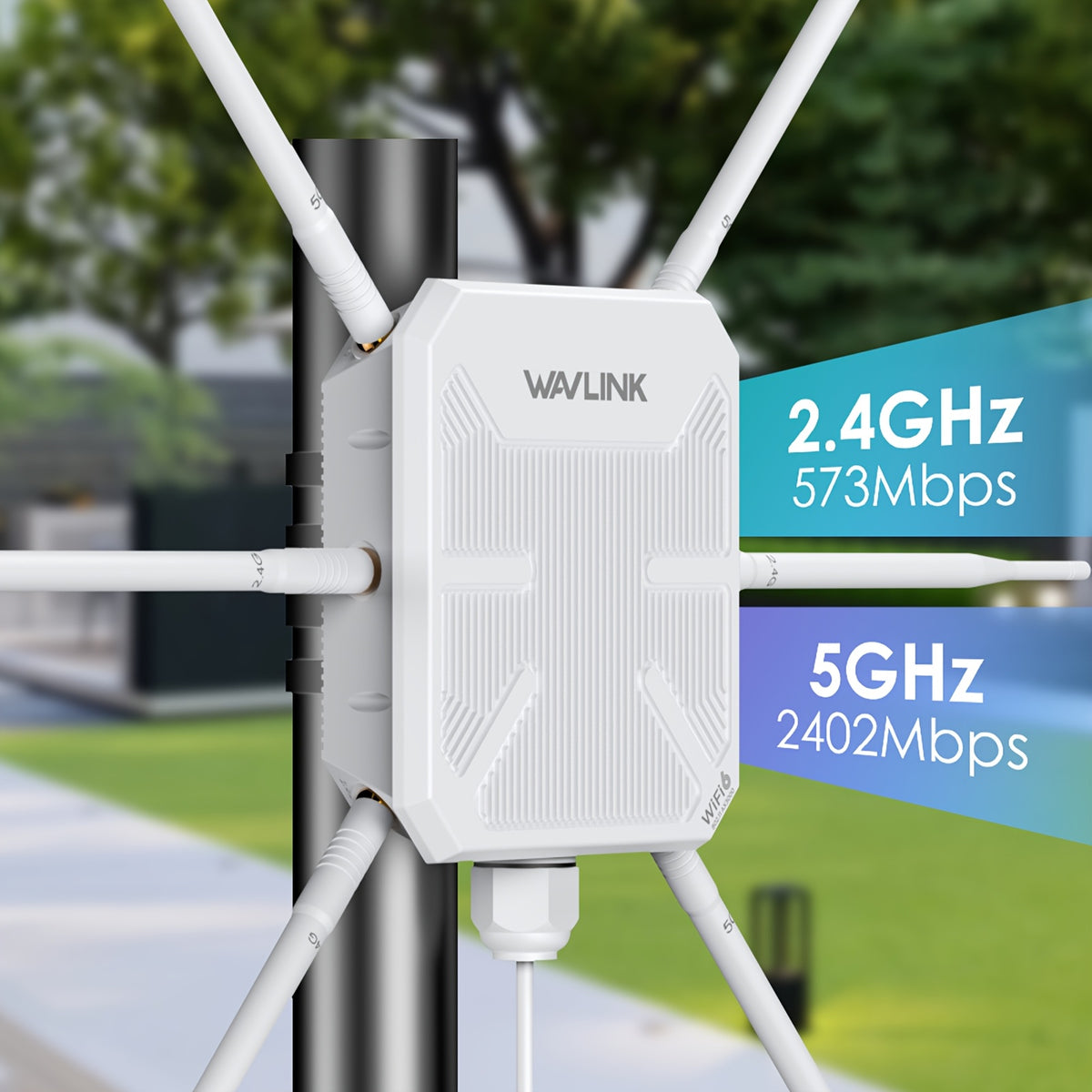 WAVLINK WiFi6 Access Point, Dual Band 2.4G+5G AX3000 Long Range WiFi Mesh Extender with PoE/6x7dBi High-gain Antennas/Signal Booster Amplifier