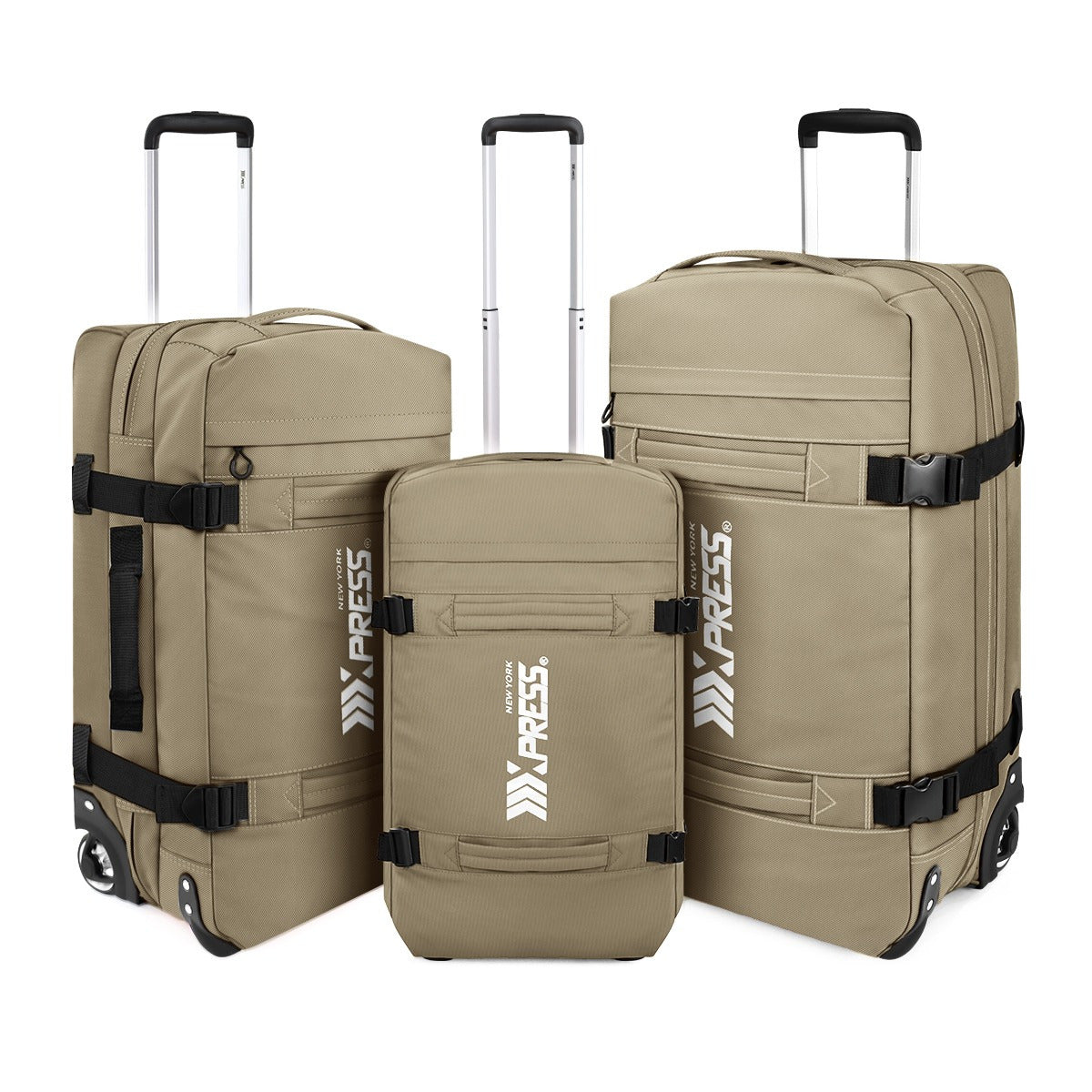 3-Piece Softside Luggage Set 20/26/30in Waterproof Travel Suitcase with 2 Wheels & Telescopic Handle, Durable Trolley Bag for Vacation & Adventure