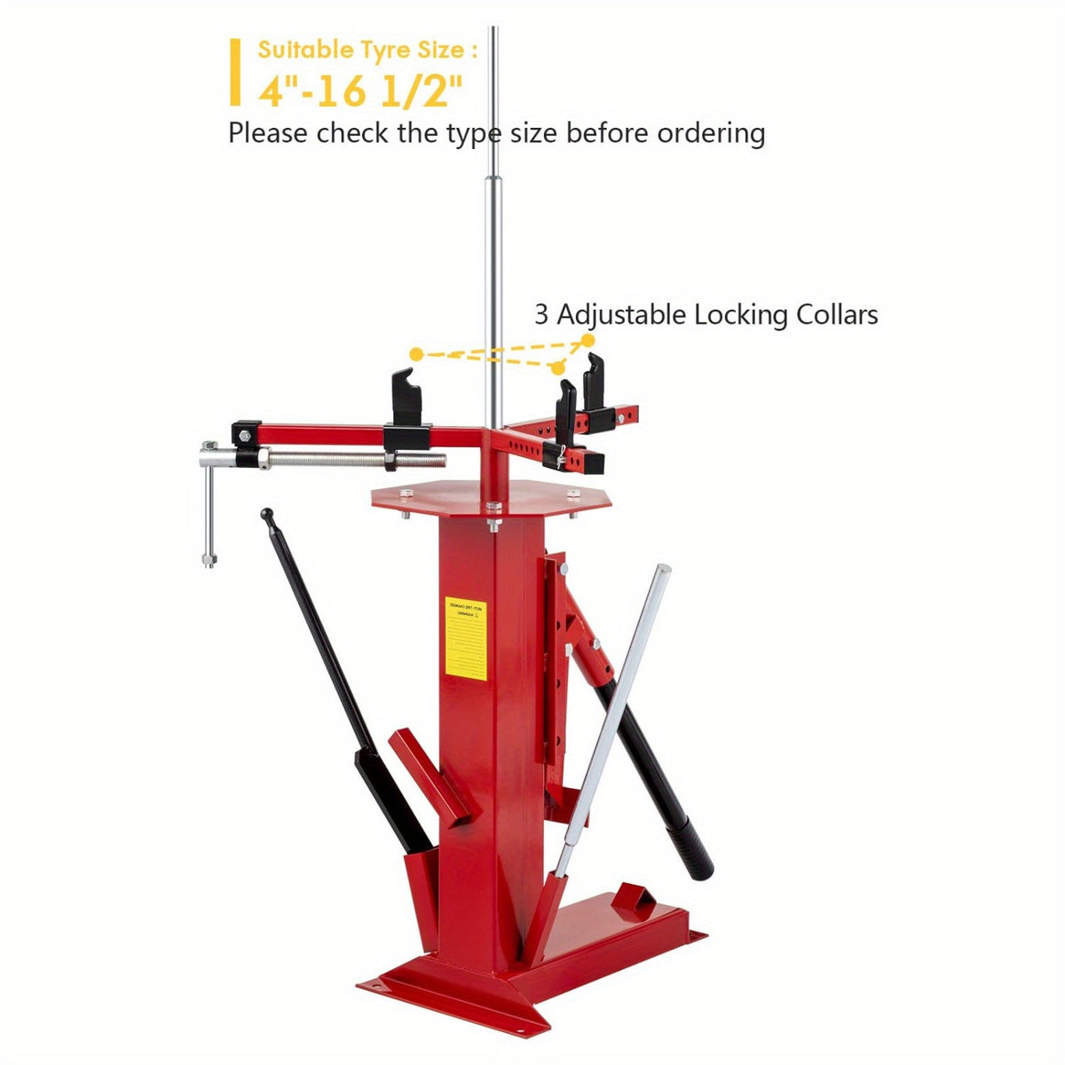 Manual Tire Changer with Bead Breaker Portable MountDemount Tool for 4 to 165 Tires Truck Car Motorcycle Red