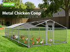 Large Metal Chicken Coop & Enclosure Kit, Featuring Climbing Perches, Wire Mesh Siding, And A Waterproof, UV-Resistant Canopy, Advanced Series Outdoor Walk-in Run, Suitable For Chickens, Ducks, Rabbits, And Dogs
