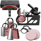 8-in-1 Heat Press Machine, Equipped with 15x15 Inch / 15x12 Inch Pressure Plates, 360° Rotating T-shirt Heat Transfer Machine, Digitally Controlled Dual LED Display, Suitable for Sublimation Transfer on T-shirts, Hats, Mugs, Plates, and Other Items