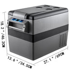 VEVOR 12 Volt Refrigerator 45L (48qt) Fast Cooling Portable Freezer (-468) Car Fridge with 12/24v DC & 110-240v AC for Travel, Camping and Home Use, 48 Quart, Black