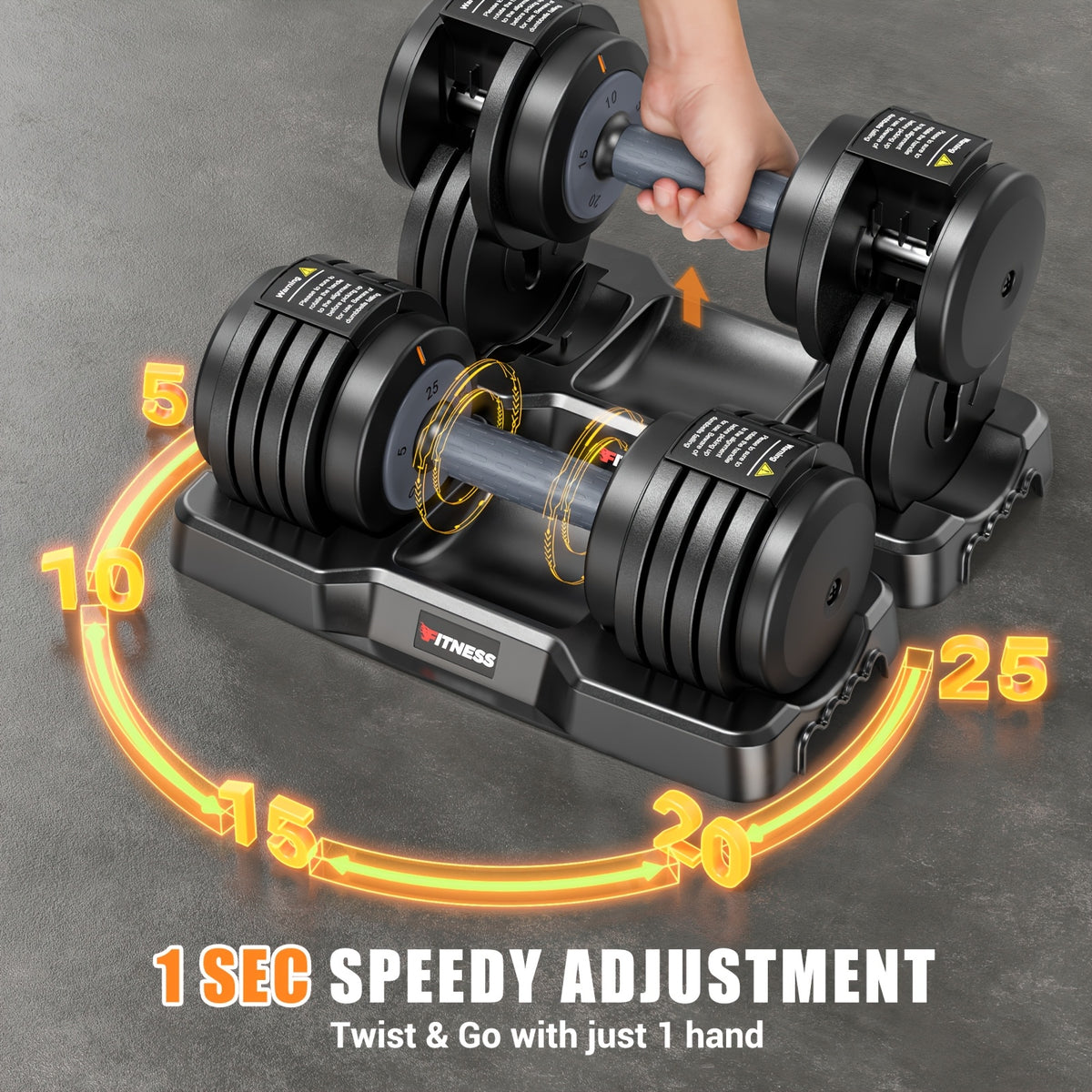 55/ 25LBS Adjustable Dumbbell Set (Pair/Set Of 2) With Anti-Slip Texture Handle, 5 In 1 Free Adjustable Weights Dumbbells Barbell Set, Home Fitness Weight Set, Dumbbell, Barbell, Kettlebell, Push-up, Home Gym Fitness Workout Equipment For Men Women
