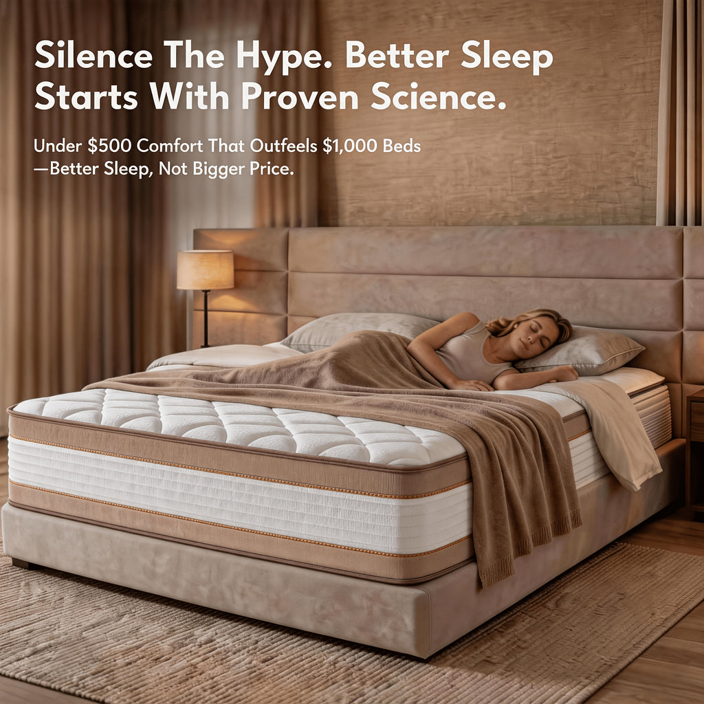 Queen Size 12/14 Inch Mixed Mattress Box - Memory And Spring Bed with Sports Isolation, Medium Hardness, Allergy Resistant Mattress Box Design, No Bedbox/Base Required, Easy to Install (Suitable for Full/Queen/King Sizes)