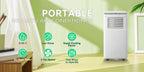 8000 BTU Portable Air Conditioner (4400BTU SACC) AC Unit With Remote Control 24H Timer, Dehumidifier Compact 3-in-1 Air Cooler For Small Rooms, Bedrooms, Home Offices