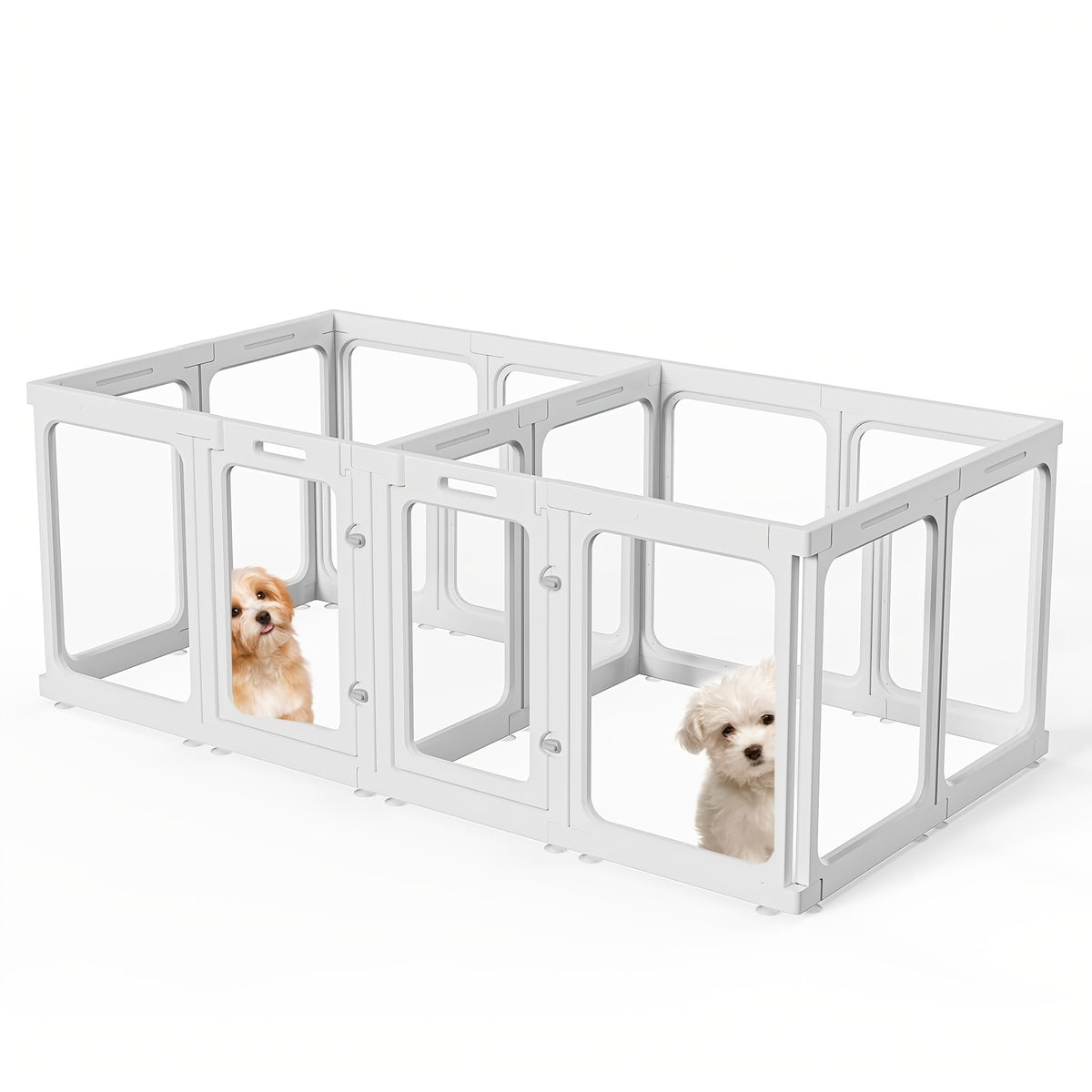 [Acrylic Pet Playpen] Clear Acrylic Dog Playpen With Door, For Puppy Cat Rabbit Transparent Pet Pen, Indoor Dog Playpen, Dog Fence, Easy Assembly And Cleaning Dog Pen For Small To Medium Dogs