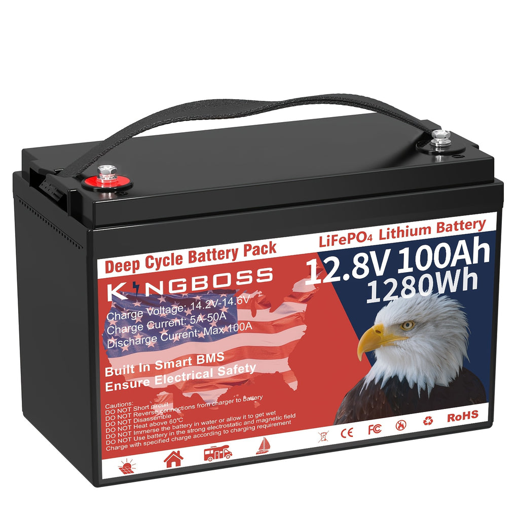 12.8V 100Ah Group 31 LiFePO4 Battery, Built-in 100A BMS, Lithium Battery 1280Wh, Grade A Deep Cycle Lithium Battery, Support In Series/Parallel, Widely Used for Solar Home System, RV, Marine, Trolling Motor, Off-Grid Life