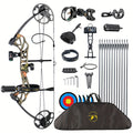 2026 Upgraded Version | A Hunter's First Bow | Ready to Shoot Out of Box - GRwolf Compound Bow Set for Adults, 19-31" Draw Length 19-70 Lbs Draw Weight, 320 FPS Speed, Full Accessories Kit, No Bow Press Needed, Right Hand Compound Hunting Bow
