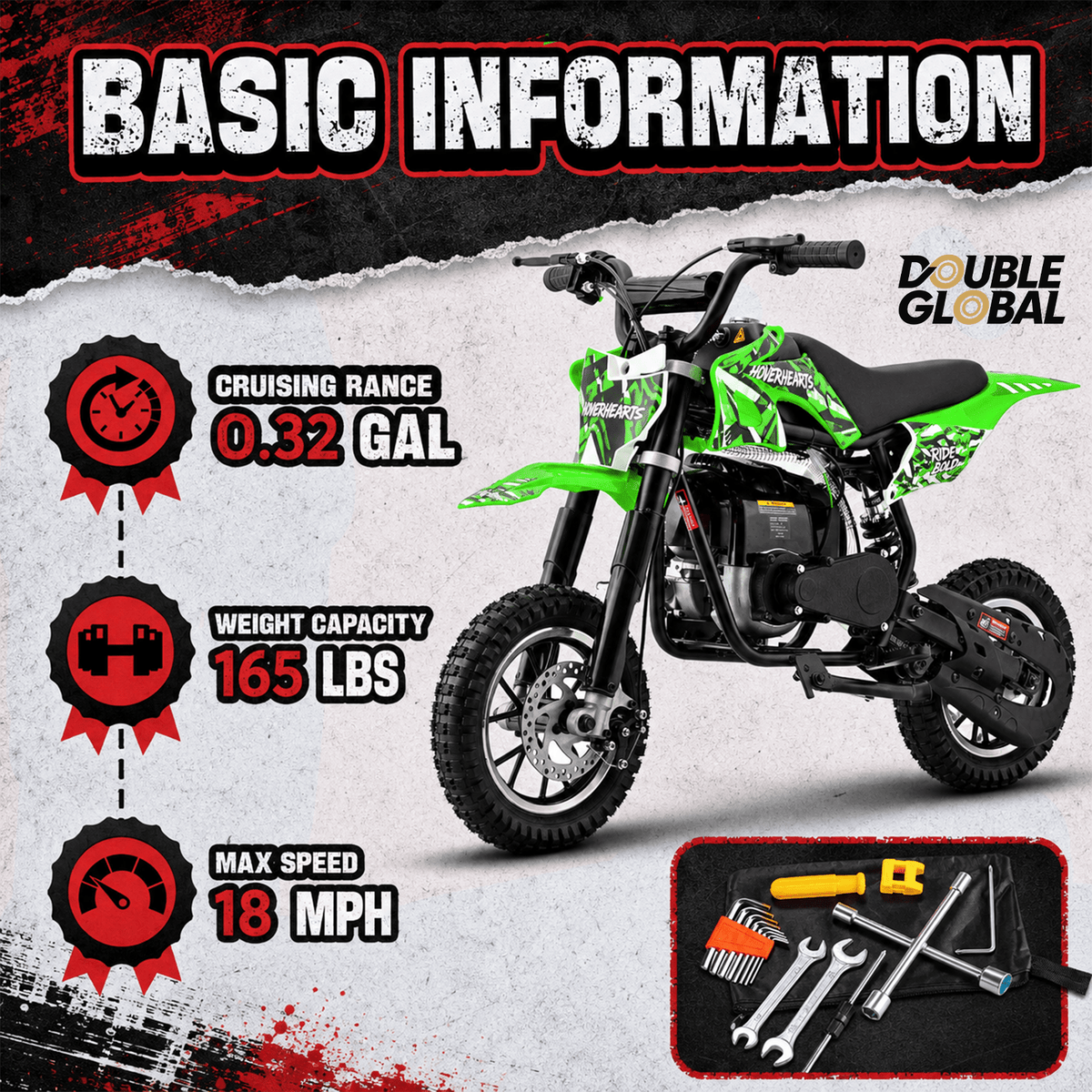 2026 New Style 37cc 4-Stroke Gas Powered Mini Dirt Bike, Top Speed 18 MPH with Up to 27 Miles Riding Range, Compact Off-Road Motorcycle for Teens and Adults, Air-Cooled Engine, Easy Pull Start System, Durable Steel Frame Construction, Front and Rear Disc