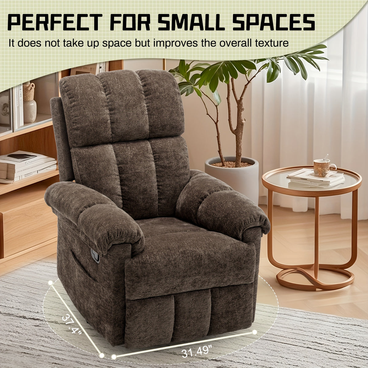 A Solitary Chair for The Living Area, a Reclining Chair That Swivels, a Rocking Recliner for Grown-Ups, Compact Recliners Suitable for Limited Spaces, a Manual Upholstered Recliner Featuring Side Pockets