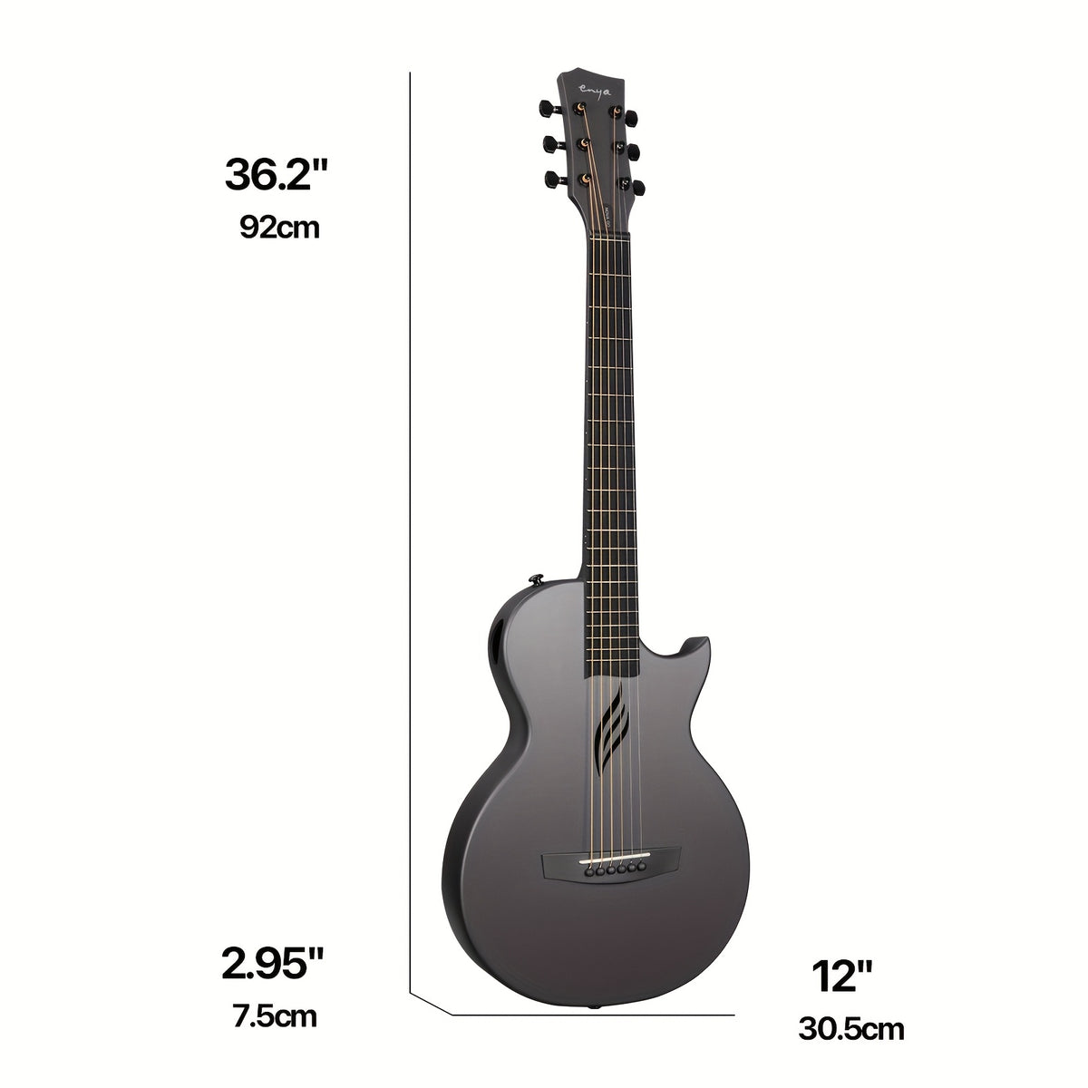 Enya NOVA Go SP1 Carbon Fiber Acoustic Electric Guitar with Smart Acousticplus 35 Inch Travel Acustica Guitarra Starter Bundle Kit of Gig Bag, Strap, Strings, Charging Cable, Instrument Cable Used-Like New