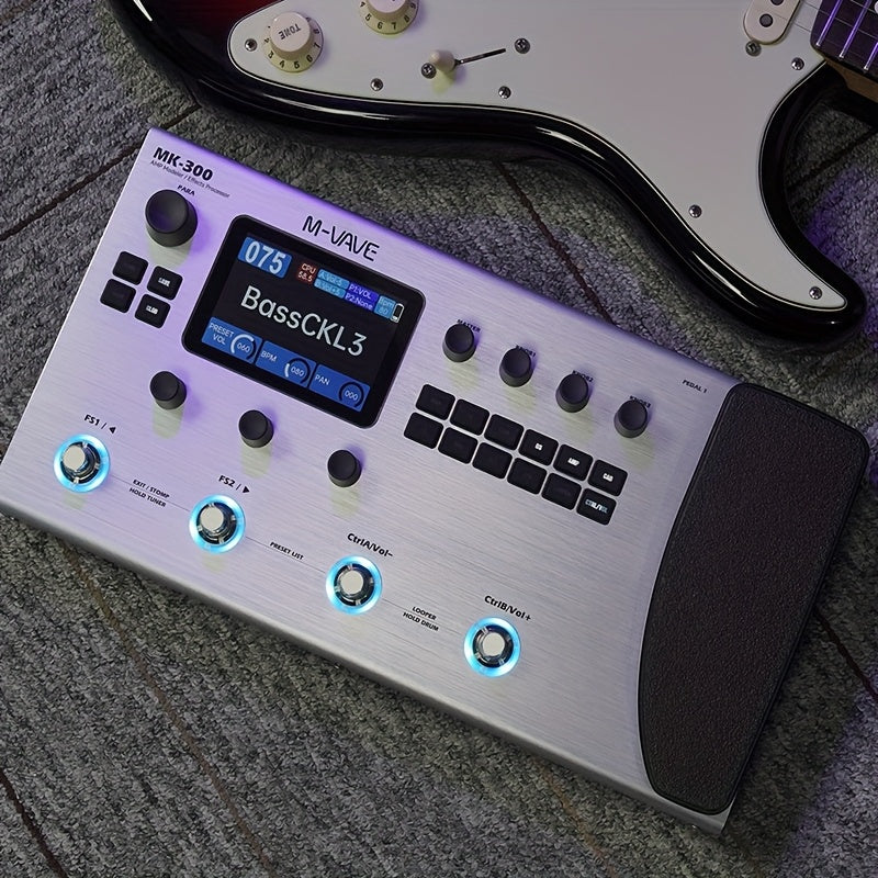 M-VAVE MK-300 Electric Guitar Comprehensive Effect Device, Accompaniment Loop, Analog Speaker And Sound Card Equipment, Bass Phrase Loop Drum Machine