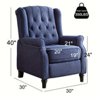 Mid-Century Pushback Recliner Chair with Fabric Upholstery for Living Room or Bedroom Seating