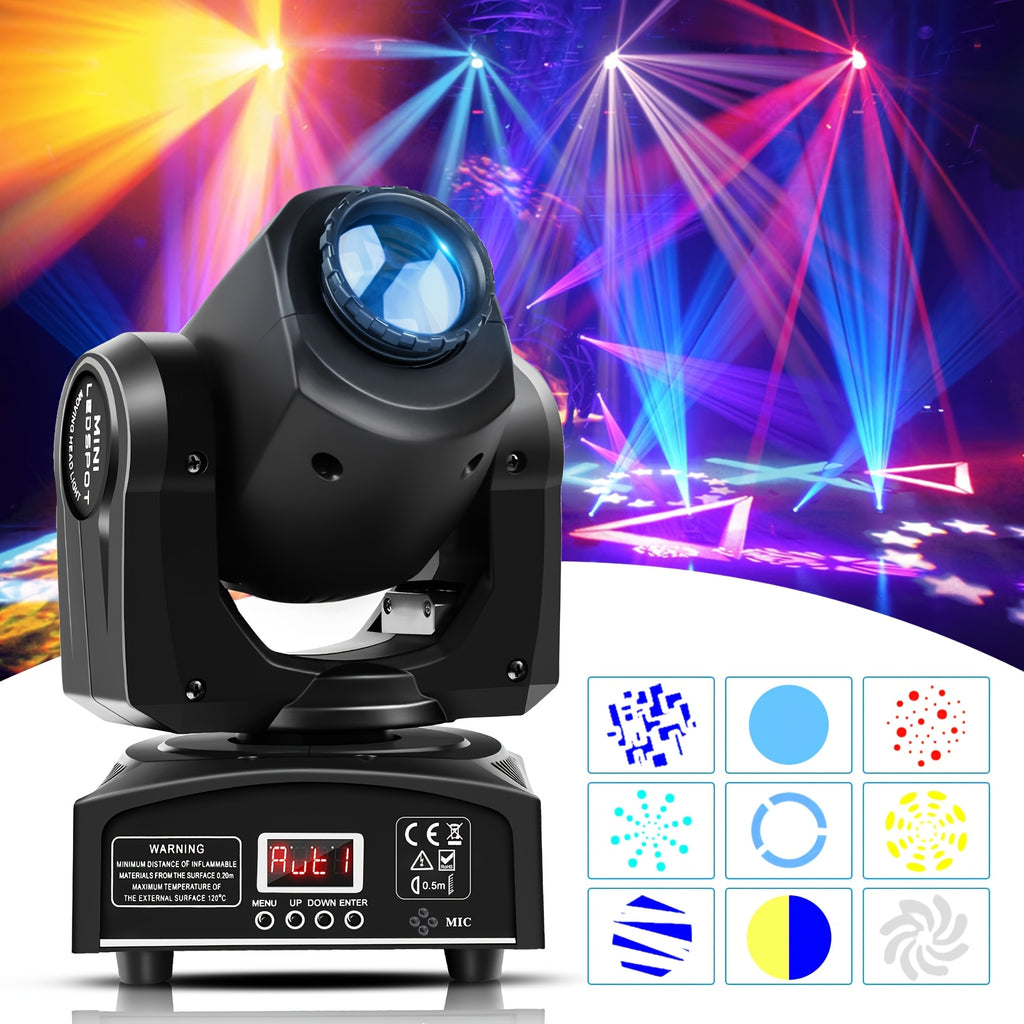 4pcs Wiht Flight Case Moving Head LED DJ Party Light RGBW 8 Pattern Shake Disco Light with Sound Activated Spotlight for Church Wedding Live Show Moving Head Lights