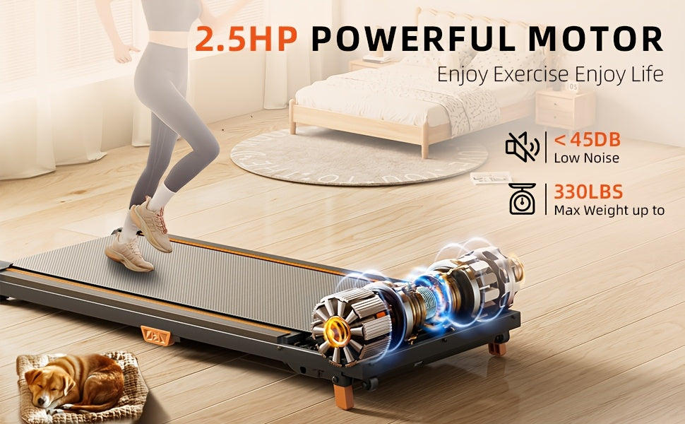 BestGod Walking Pad, Quiet Under Desk Treadmill, Portable Walking Pad Treadmill, 2.5 HP Brushless Motorized Treadmill, Walking Jogging Machine for Home&Office