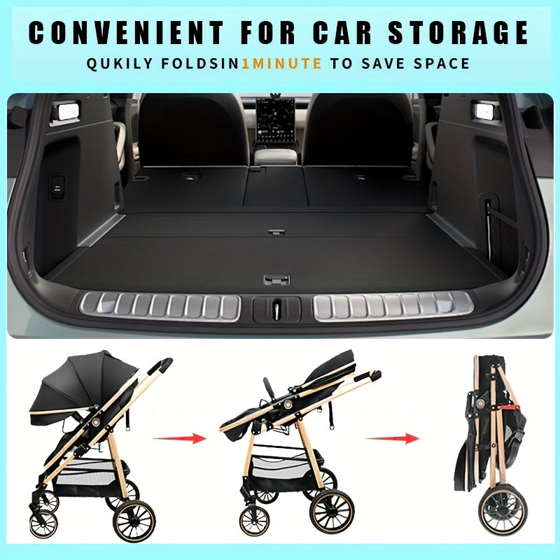 Lightweight Travel Baby Stroller - Quick Folding Design, Adjustable Backrest, Durable Fabric, Compact And Easy to Transport.