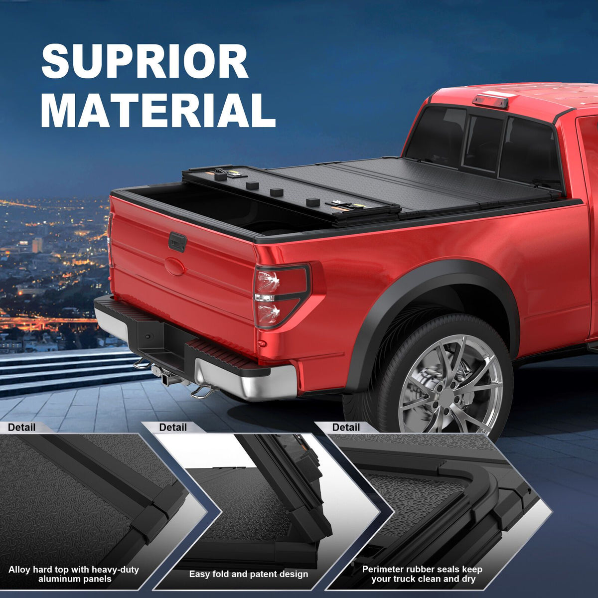 5.8FT 4 Fold Hard Truck Bed Tonneau Cover For Chevrolet for Silverado For GMC for Sierra 1500 2500HD 3500HD 2019-2026