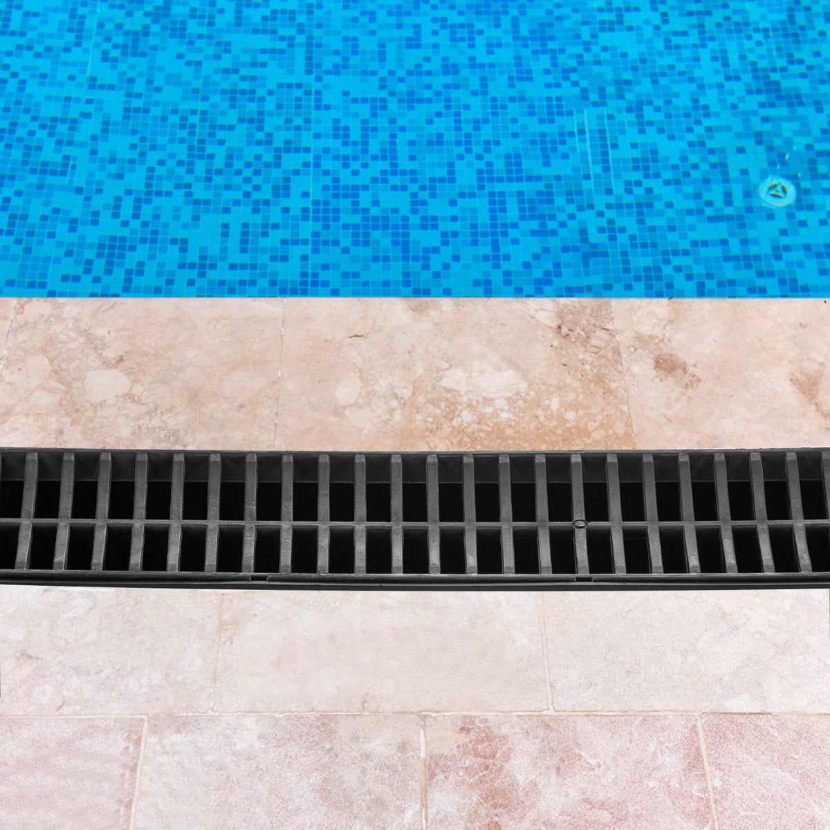 Trench Drain System by VEVOR, 6-Piece Interlocking Channel Drain for Driveways and Garages