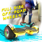 6.5-Inch Hoverboard with 10-Mile Range and 7 MPH Top Speed, Self-Balancing Electric Scooter with Dual Motors, Portable Design and Smooth Riding Performance. The compact 6.5-inch wheels provide responsive handling and easy control, while the rechargeable b