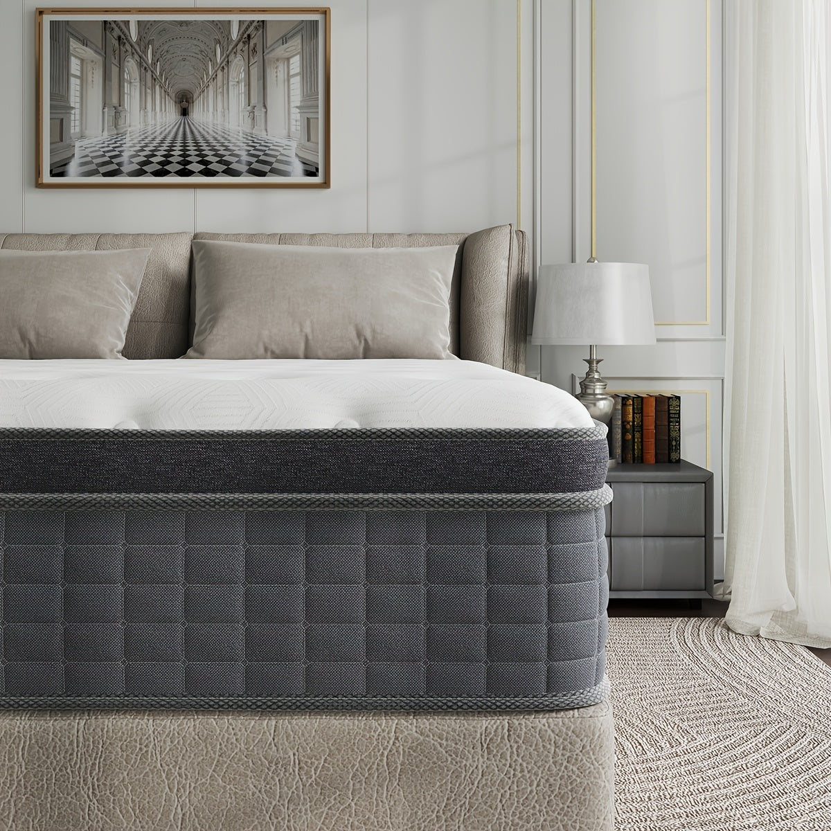 10" 12" 14" Twin Full Queen King Size Mattress In a box Memory Foam Hybrid Pocket Spring Medium Firm Luxury Bed